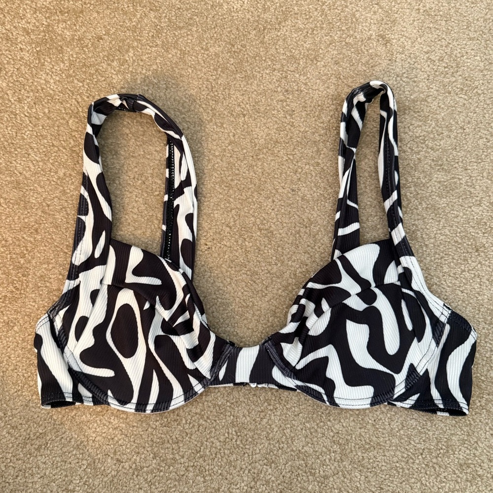 Aurelle Ribbed retro printed bikini